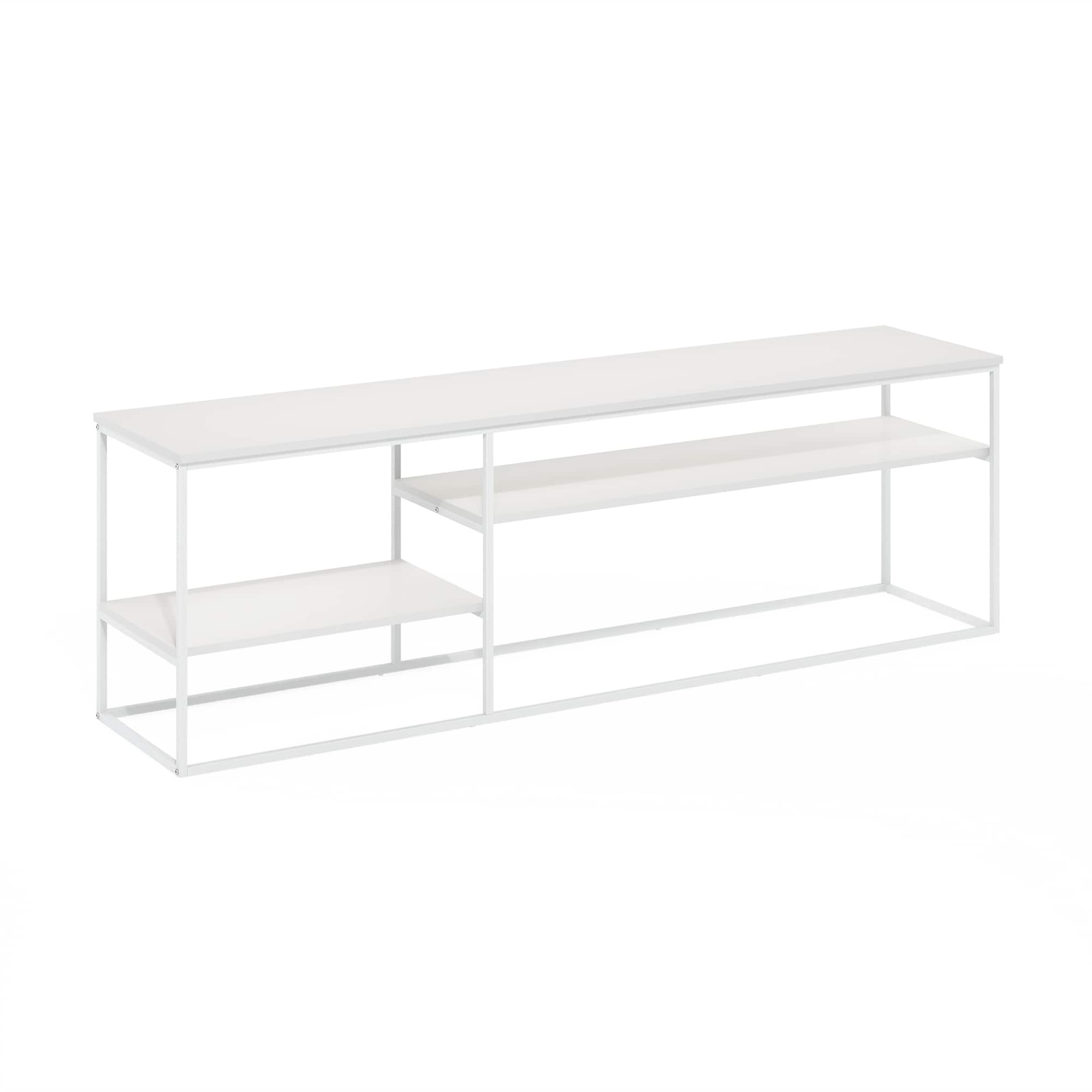 Furinno - Moretti Modern Lifestyle TV Stand for TV up to 78 Inch - Solid White/White