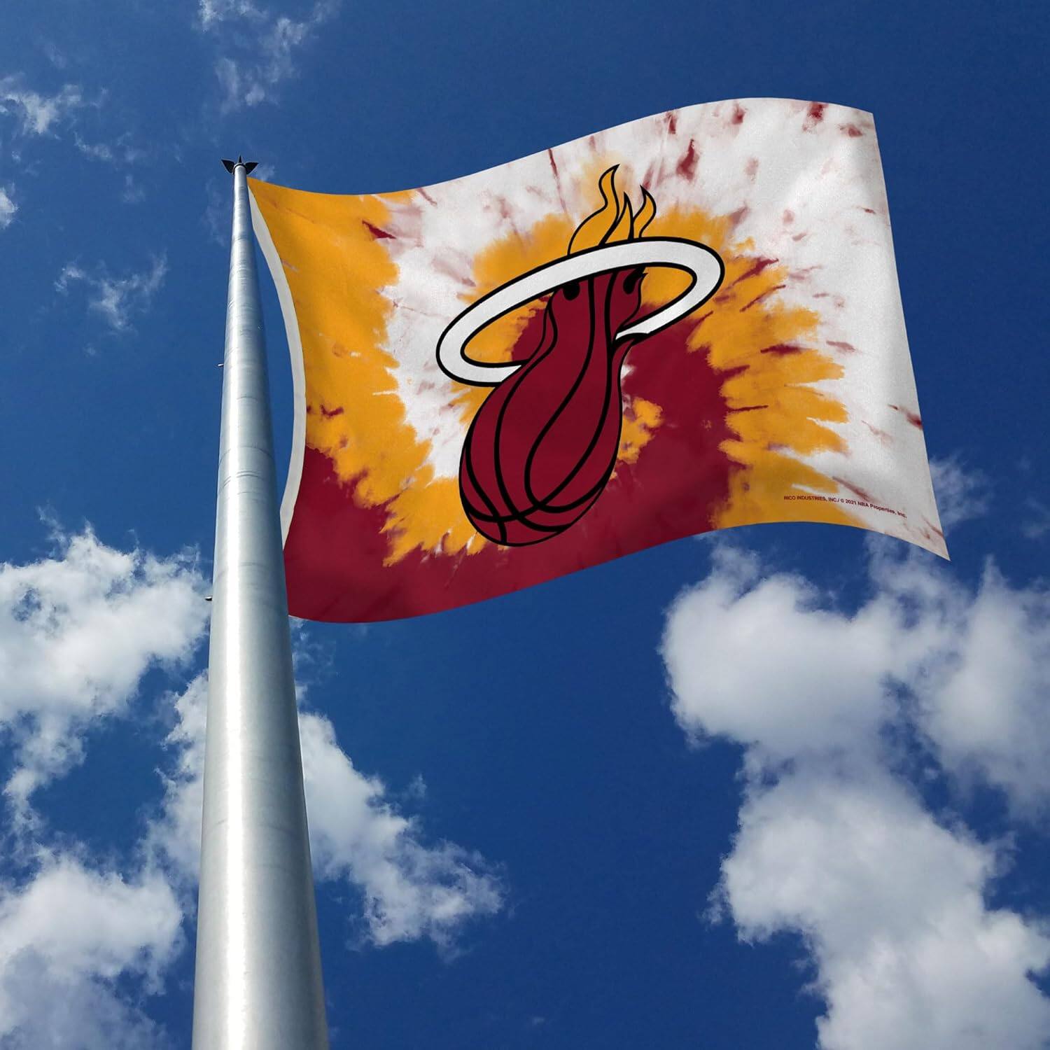 Alt View 5. Rico Industries - Miami Heat Bold Tie Dye Design 3x5 Indoor/Outdoor Banner Flag - Multi.