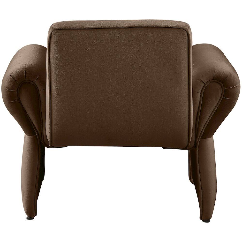 Alt View 1. Meridian Furniture - Fleurette Brown Velvet Accent Chair - Brown.