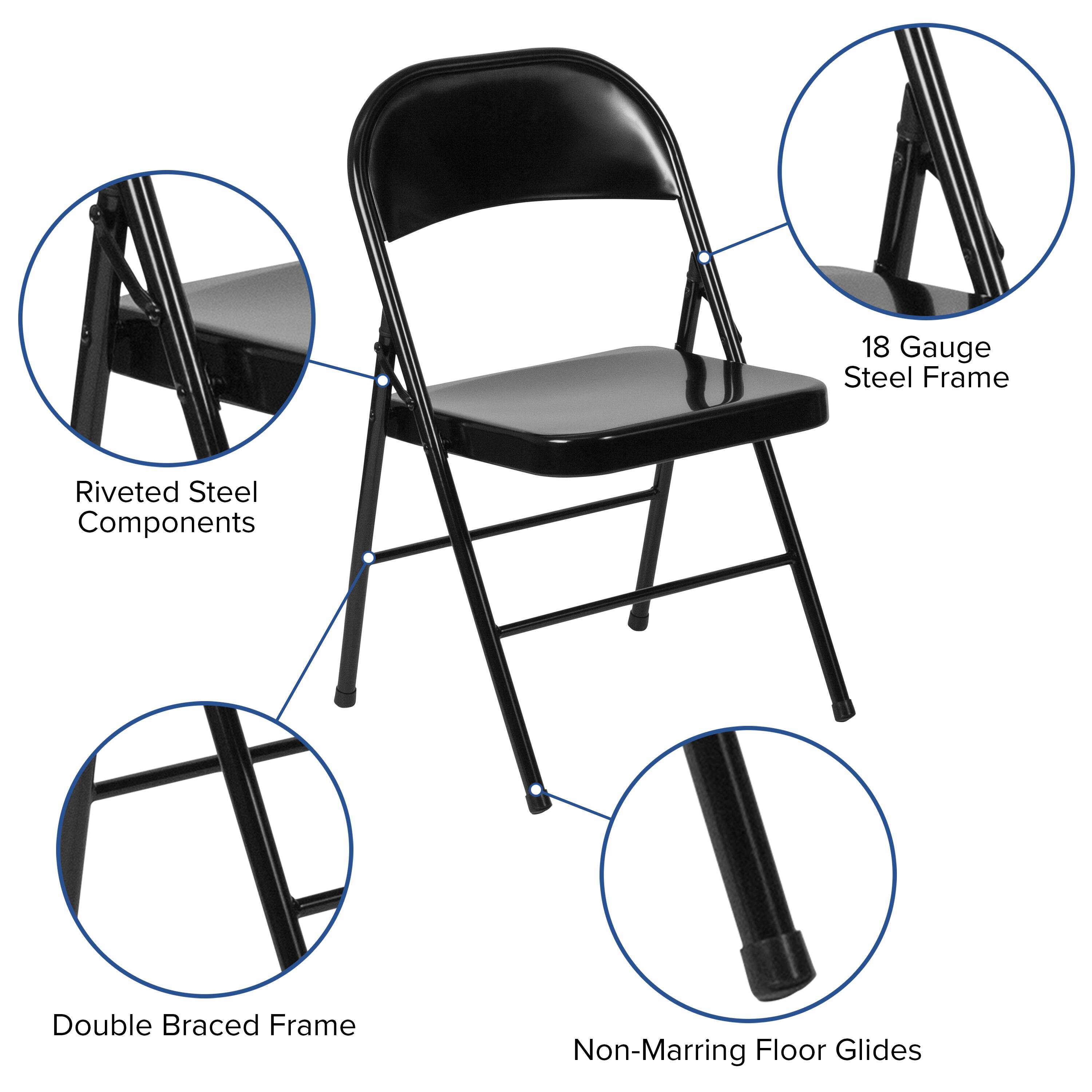 18 Gauge Steel Frame  
Riveted Steel Components  
Double Braced Frame  
Non-Marring Floor Glides