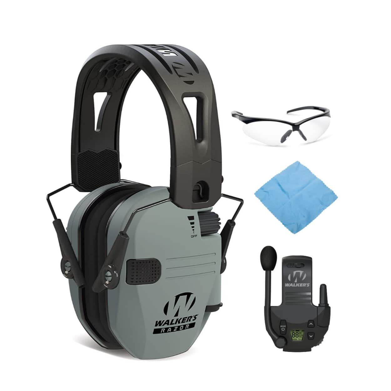 Walkers - Razor Tacti-Grip with Rubber Headband w/ Walkie-Talkie Bundle - Gray