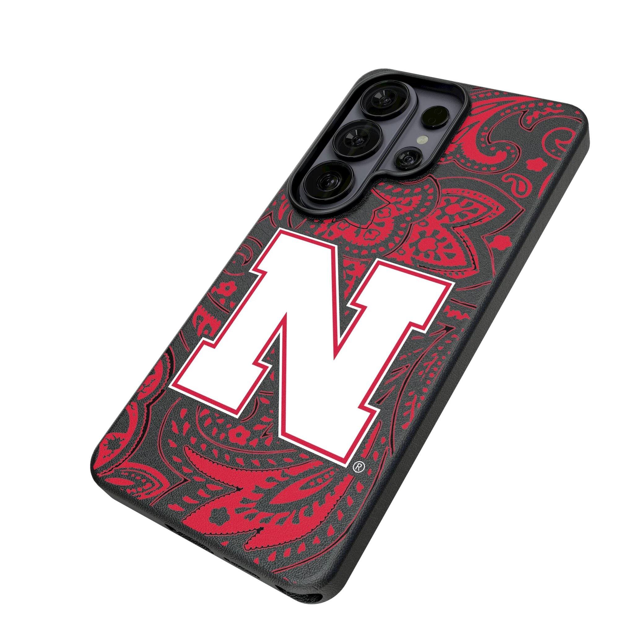 Alt View 1. Keyscaper - Nebraska Huskers Block N Galaxy Magnetic Bump Case - S24 Ultra - Black.