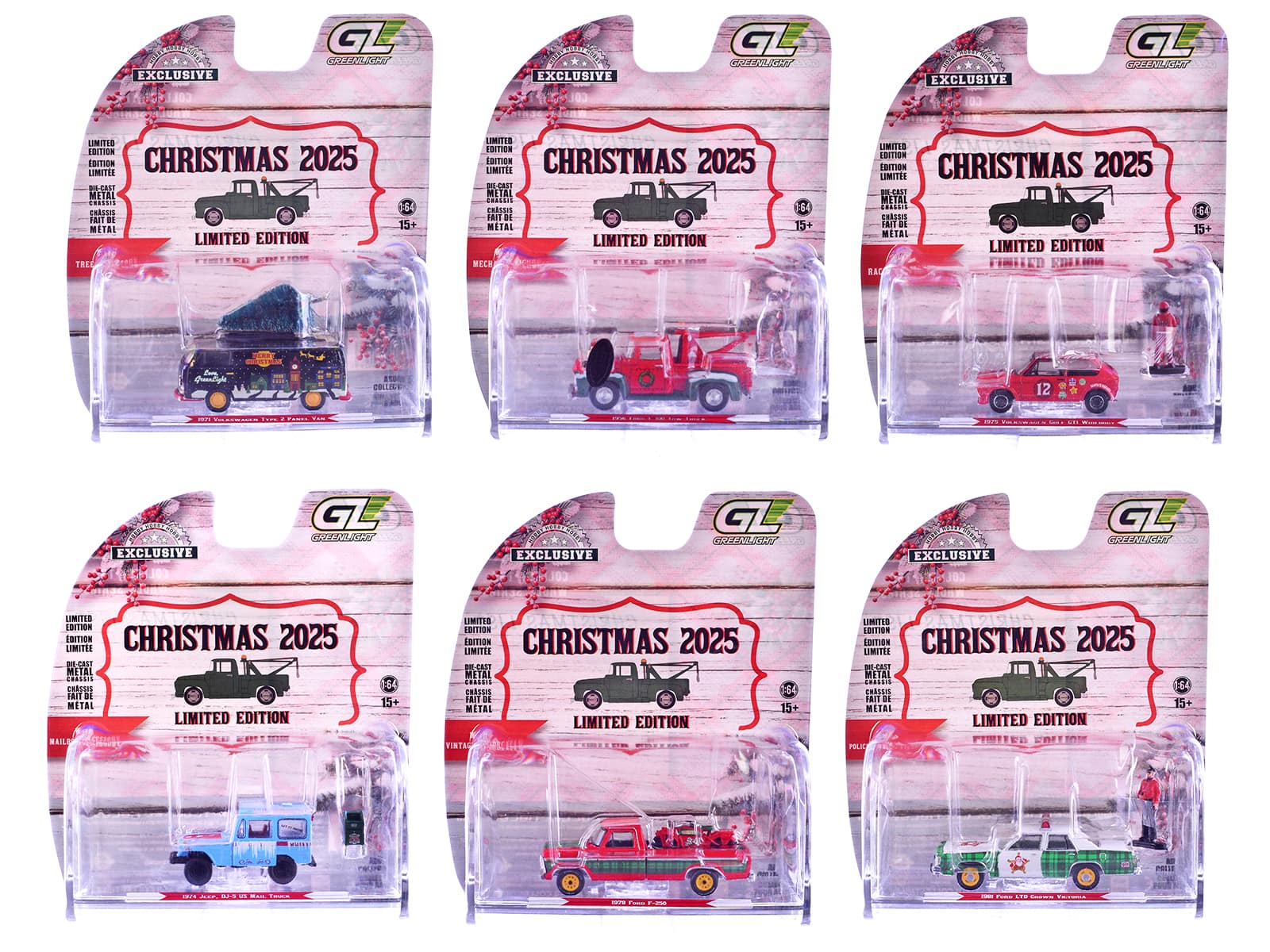 "Christmas 2025 Limited Edition"" Set of 6 Cars 1/64 Diecast Model Cars by Greenlight" price history on PriceWatchPro