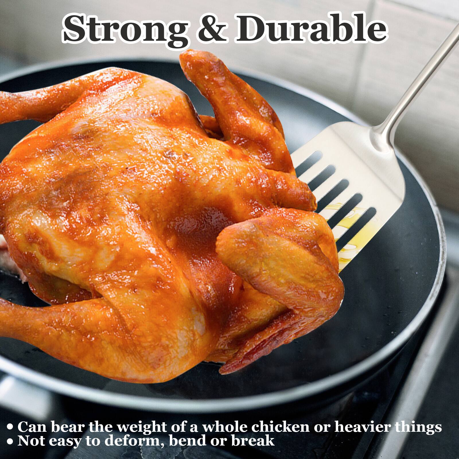 Strong & Durable

- Can bear the weight of a whole chicken or heavier things
- Not easy to deform, bend or break