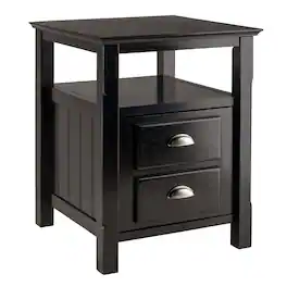 Winsome Wood - Timber Accent Table, Nightstand - Black