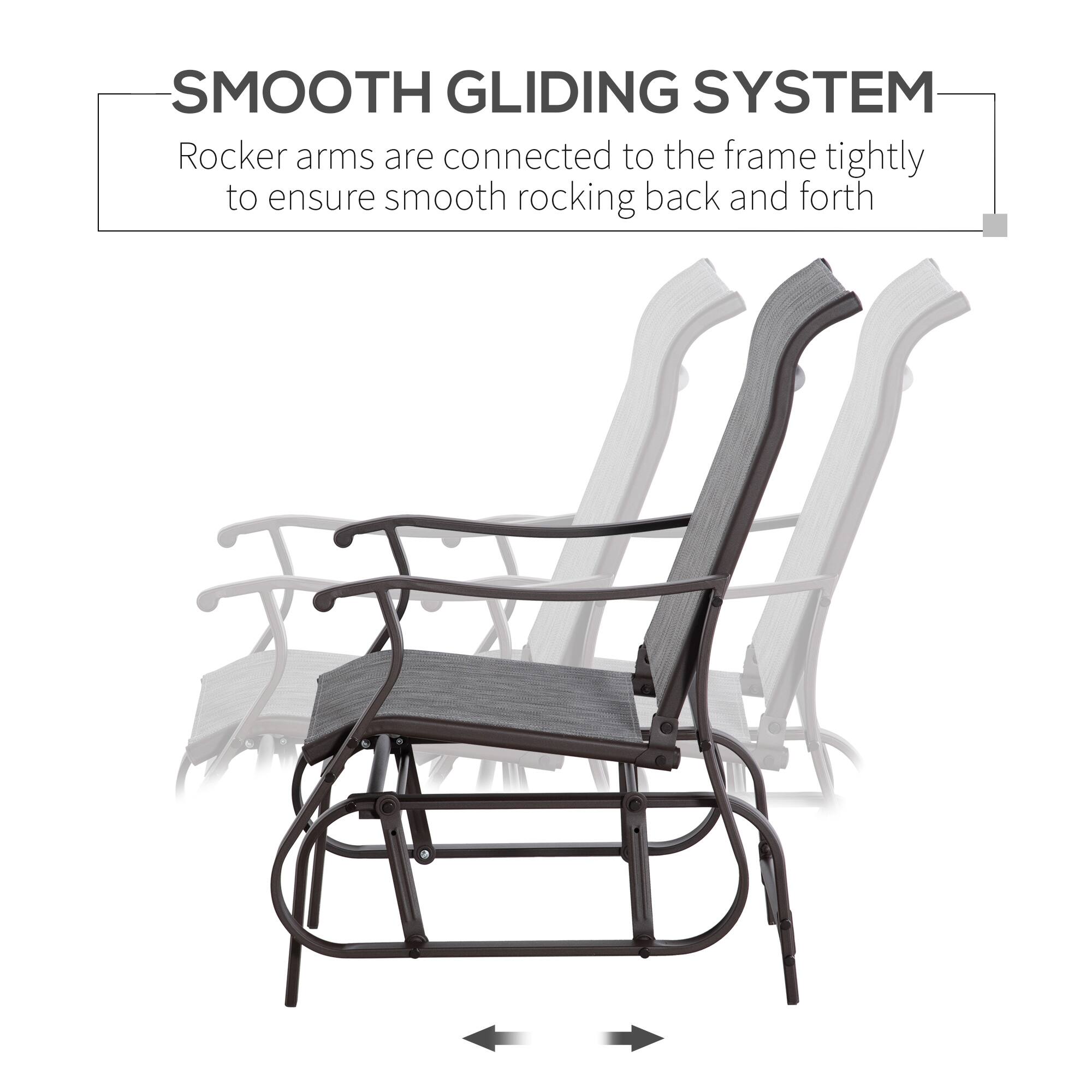 SMOOTH GLIDING SYSTEM
Rocker arms are connected to the frame tightly to ensure smooth rocking back and forth