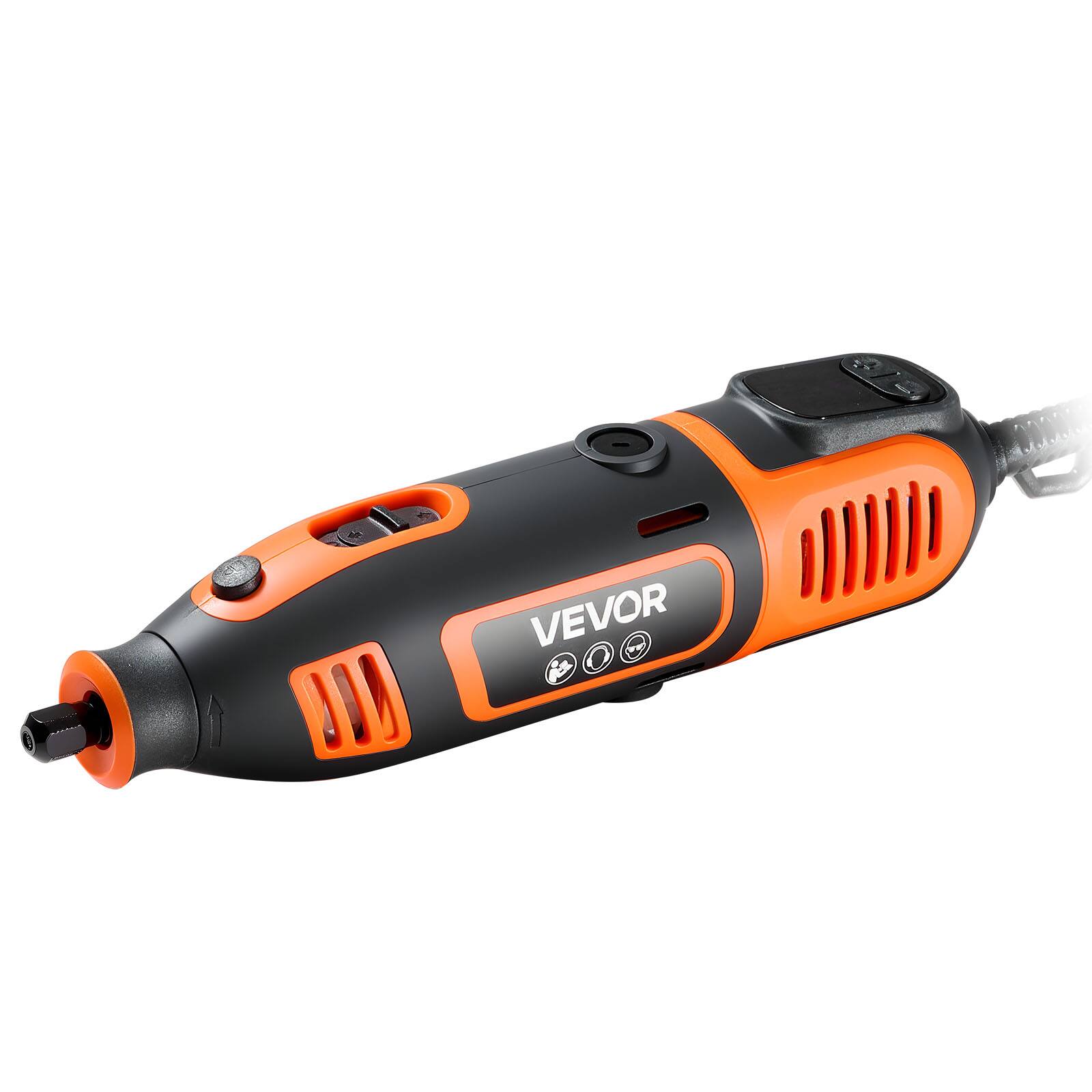 Alt View 5. VEVOR - 51-Piece Rotary Tool Kit, 200W Mini Power Rotary Tool Corded, 8000-40000RPM Multi-Purpose DIY Tools with Universal Chuck - Orange + Black.