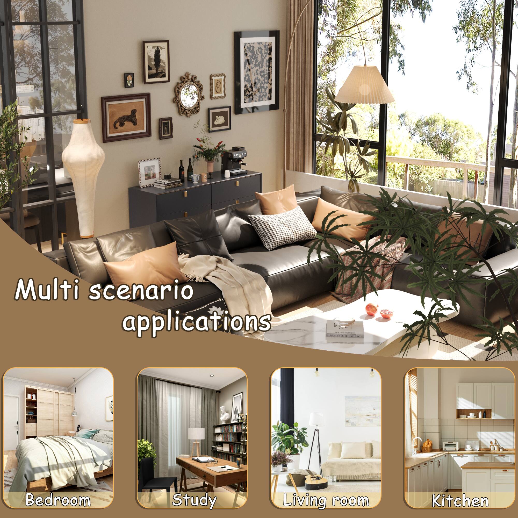 Multi scenario applications | CiN - Bedroom | Study | Living room | Kitchen
