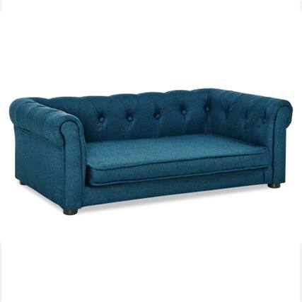 Front. AOSTIRMOTOR - Rectangle Elevated Pet Bed for Small and Medium Dogs - Blue - Blue.