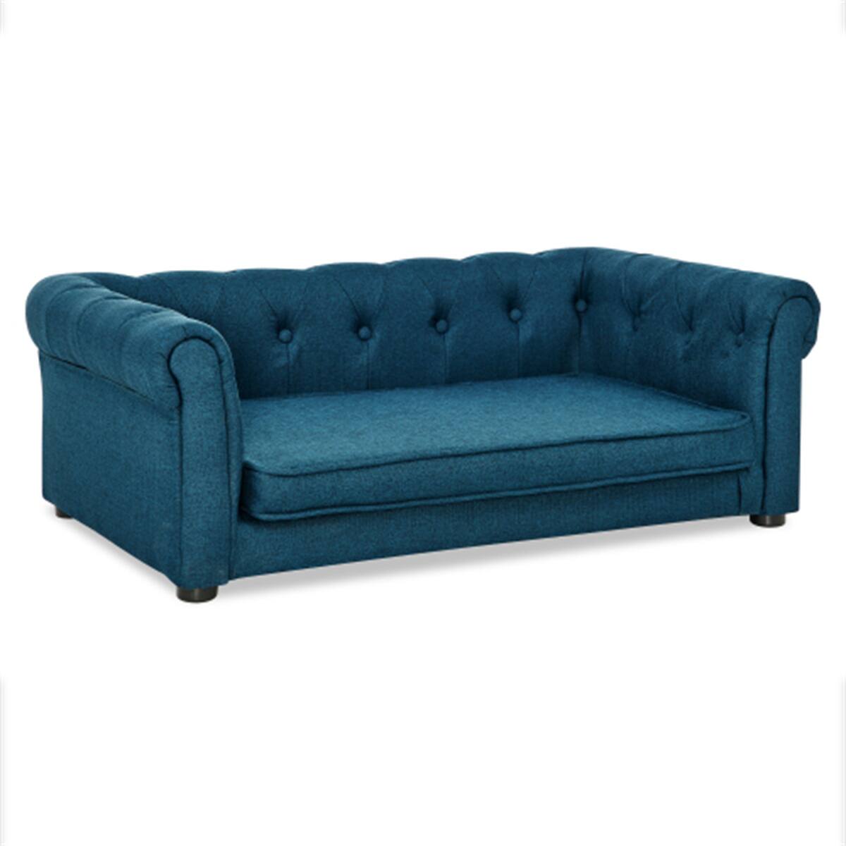 AOSTIRMOTOR - Rectangle Elevated Pet Bed for Small and Medium Dogs - Blue