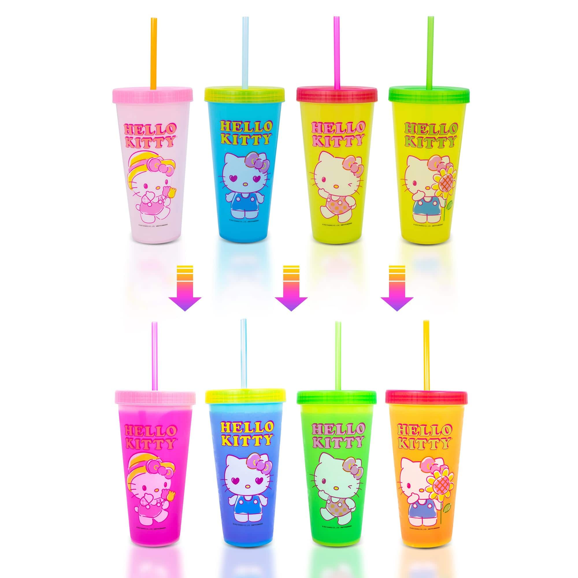 Silver Buffalo - Sanrio Hello Kitty Garden Doodle Color-Changing Plastic Tumbler Cups | Set of 4 - Pink price history on PriceWatchPro