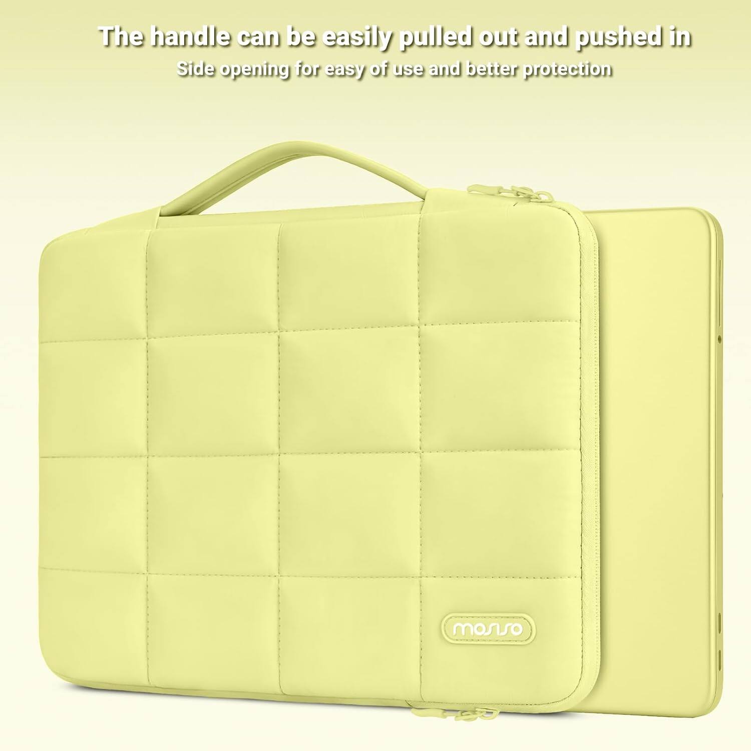 The handle can be easily pulled out and pushed in. Side opening for easy use and better protection.