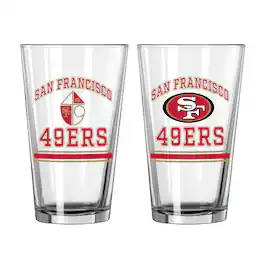 Logo Brands - San Francisco 49ers 16oz. Pint Glass Two Pack - Multicolor