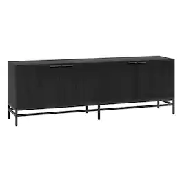 Hudson&Canal - Montello Rectangular Fluted TV Stand for TV's up to 78" - Black Grain