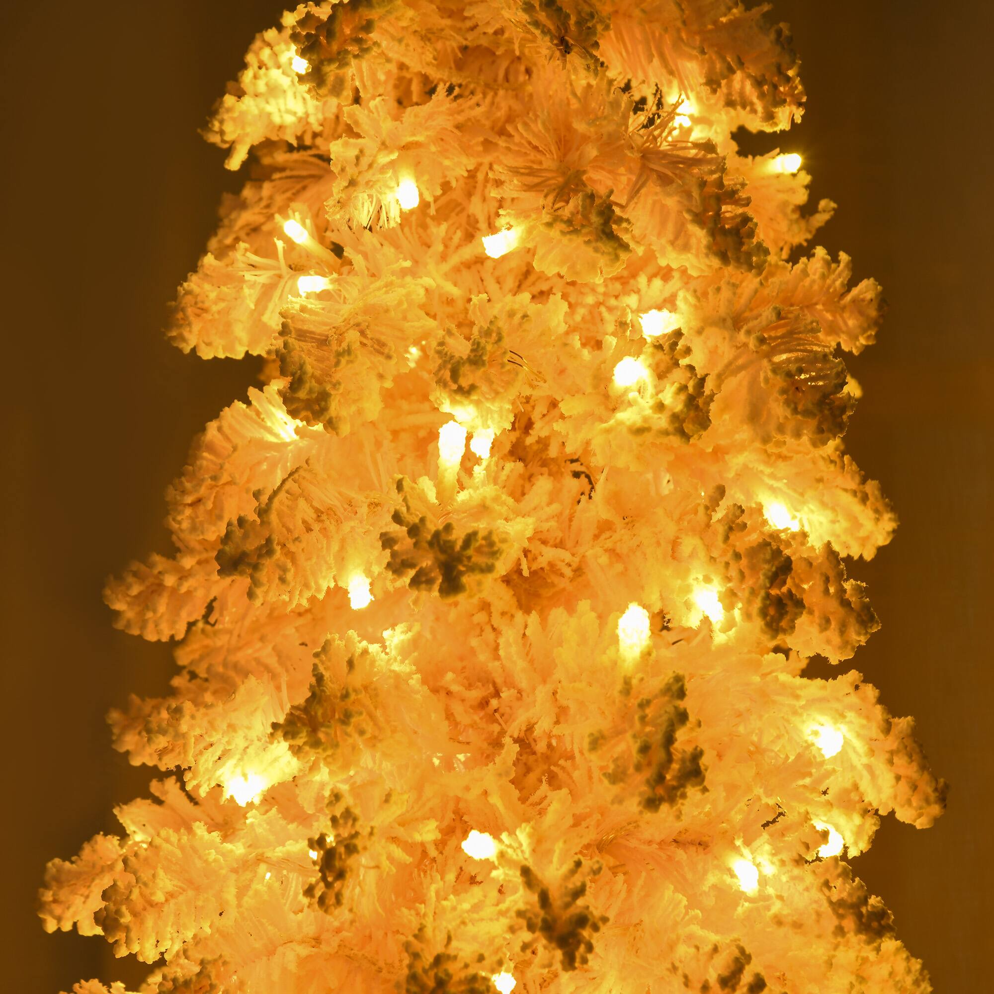 Alt View 8. Homcom - Prelit Pencil Artificial Christmas Tree, 703 Snow Flocked Branches, 250 Warm White LEDs, Downswept Shape - pink.