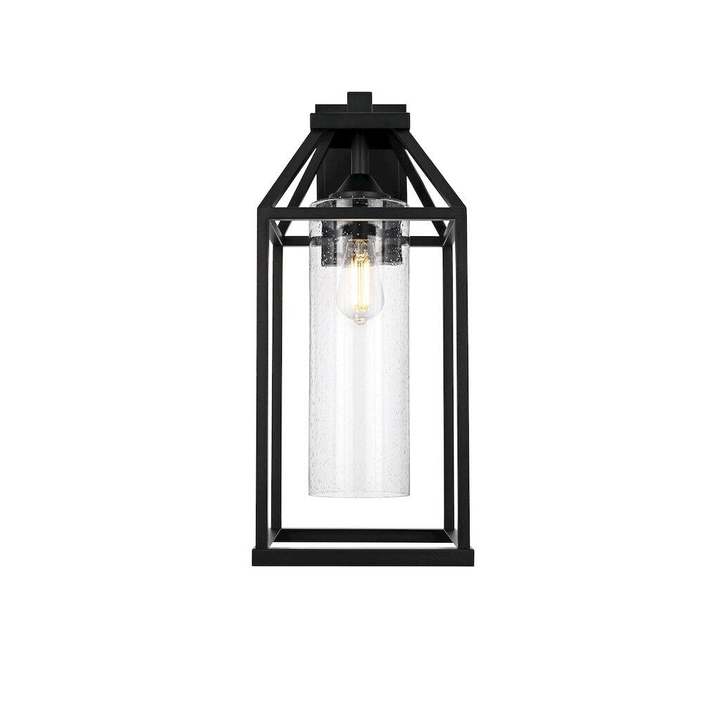 Back. Elegant Lighting - Zora 24 inch Outdoor Wall sconce in Black - Black And Clear.