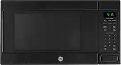 GE - 1.6 Cu. Ft. Countertop Microwave with Sensor Cooking and Defrost - Black - Front_Zoom
