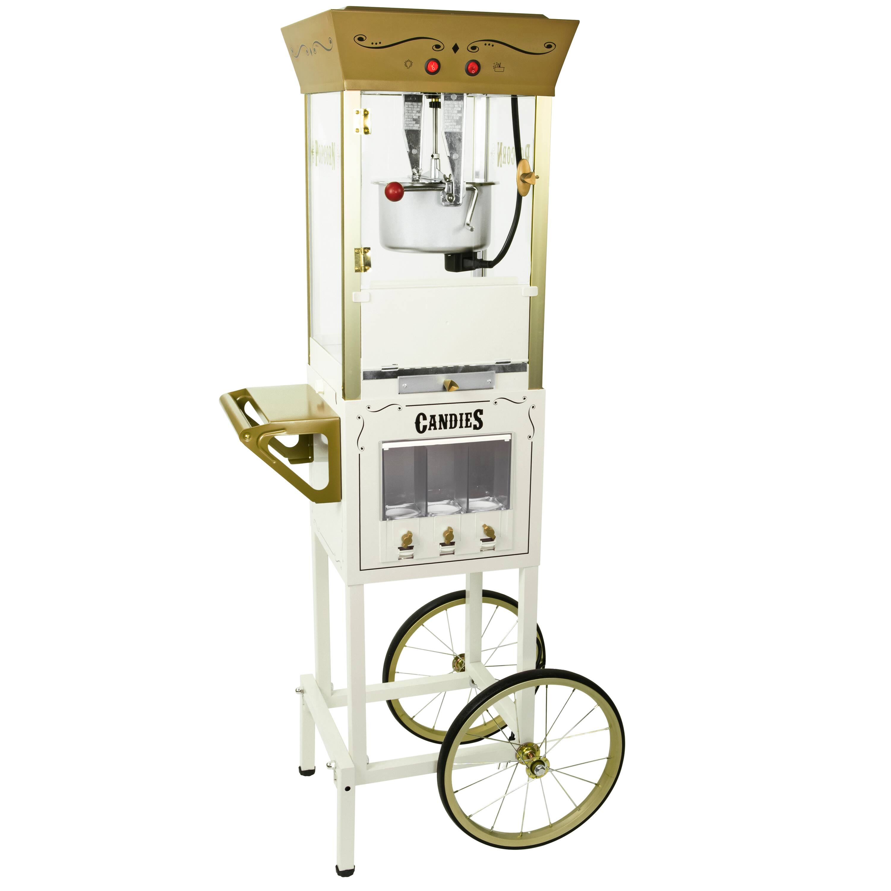Alt View 10. Nostalgia - 53-in. Popcorn Cart with Candy Dispenser - Ivory.