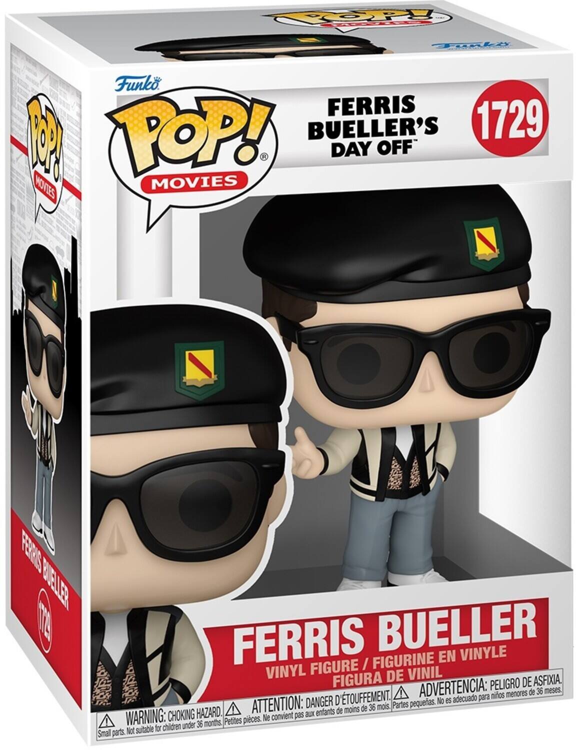 POP! Funko. FERRIS BUELLER'S DAY OFF 1729 MOVIES FERRIS BUELLER 2 FIGURINE EN VINYLE FIGURE / VINYL FIGURA DE VINIL PELIGRO DE ASFIXIA. D'TOUFFEMENT. ADVERTENCIA: para niños menores de 36 meses. DANGER pequeñas. No es adecuado HAZARD. ATTENTION: aux enfants de moins de 36 mois Partes WARNING: CHOKING Petites pieces. Ne convient pas for children under 36 months Small parts. Not suitable