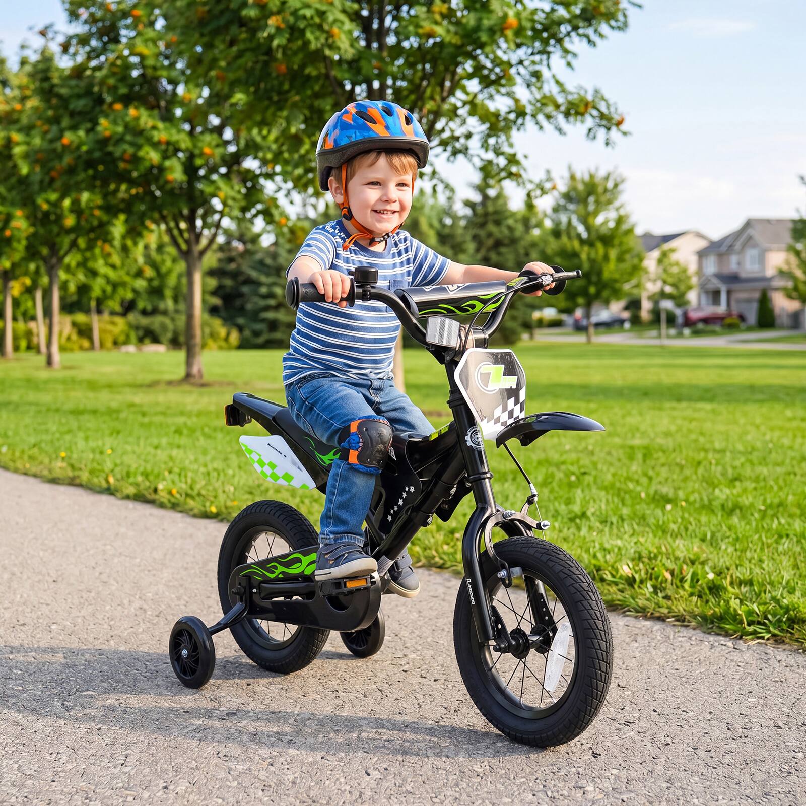 Alt View 1. Costway - Costway 12" Kids Bike with Removable Training Wheels, Dual Brake System for Ages 3-4 Years - Black.