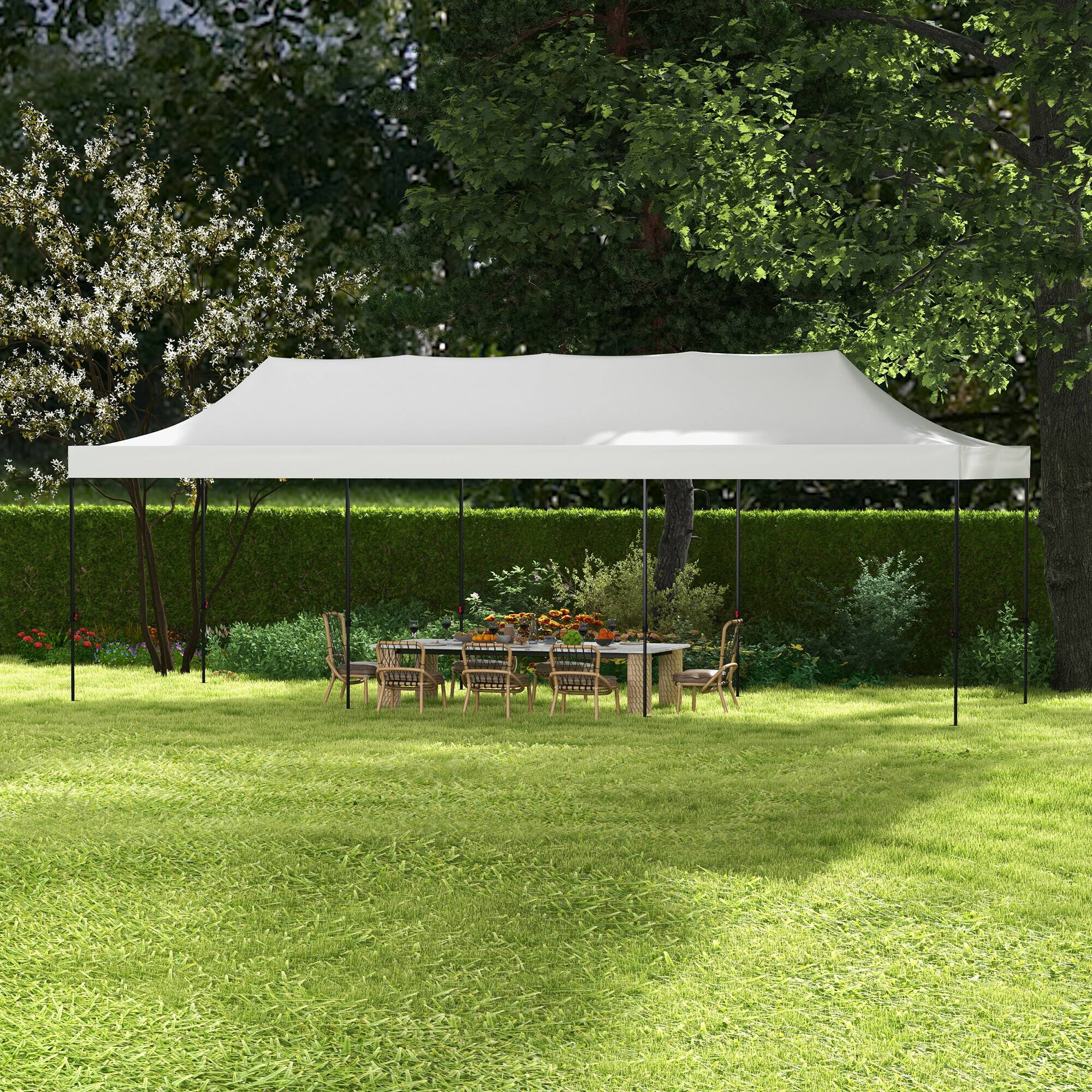 Alt View 1. Outsunny - x 28' Pop Up Canopy Tent, Instant Tent for Parties, Height Adjustable - White.