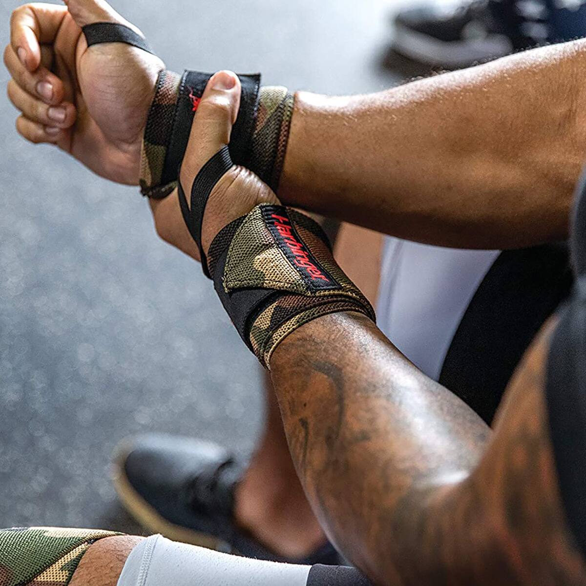 Alt View 2. Harbinger - Harbinger 18" Red Line Weight Lifting Wrist Wraps - Camo - Camo.