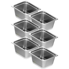 VEVOR - 6 Pack Hotel Pans, 1/2 Size Anti-Jam Steam Pan, 0.8mm Thick Stainless Steel Restaurant Steam Table Pan - Stainless steel color