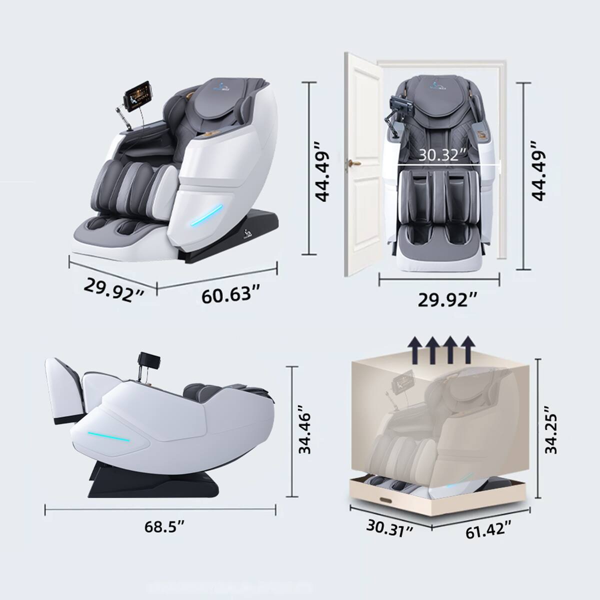 44.49" 30.32" 44.49" 29.92" 60.63" 29.92" 34.46" 34.25" 68.5" 30.31" 61.42"