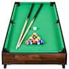 Front. Best Choice Products - Best Choice Products 40in Tabletop Billiard Table, Pool Game Table w/ 2 Cue Sticks, Ball Set, Storage Bag - Walnut - Walnut.