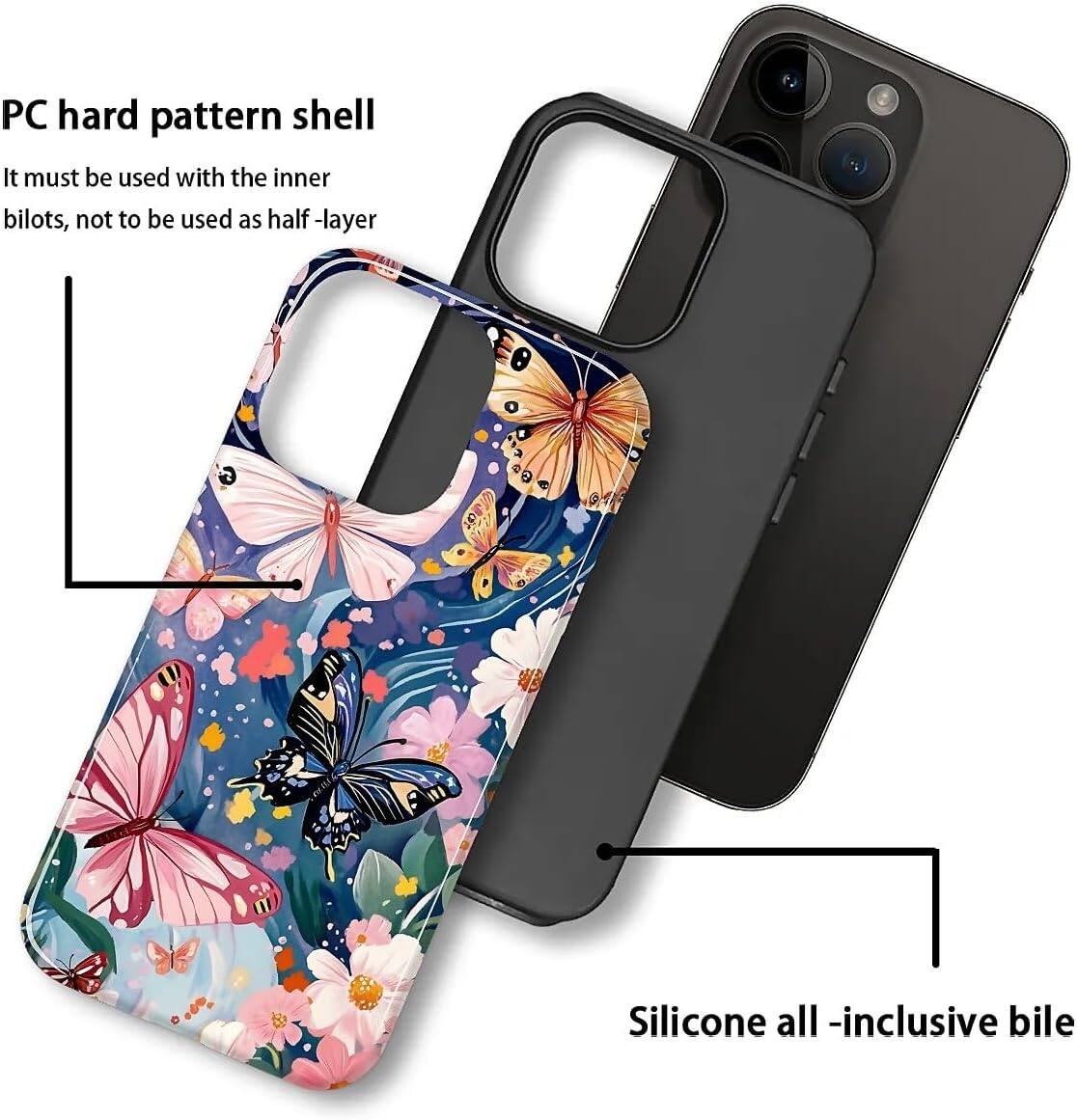 PC hard pattern shell  
It must be used with the inner bilots, not to be used as half-layer  

Silicone all-inclusive bile