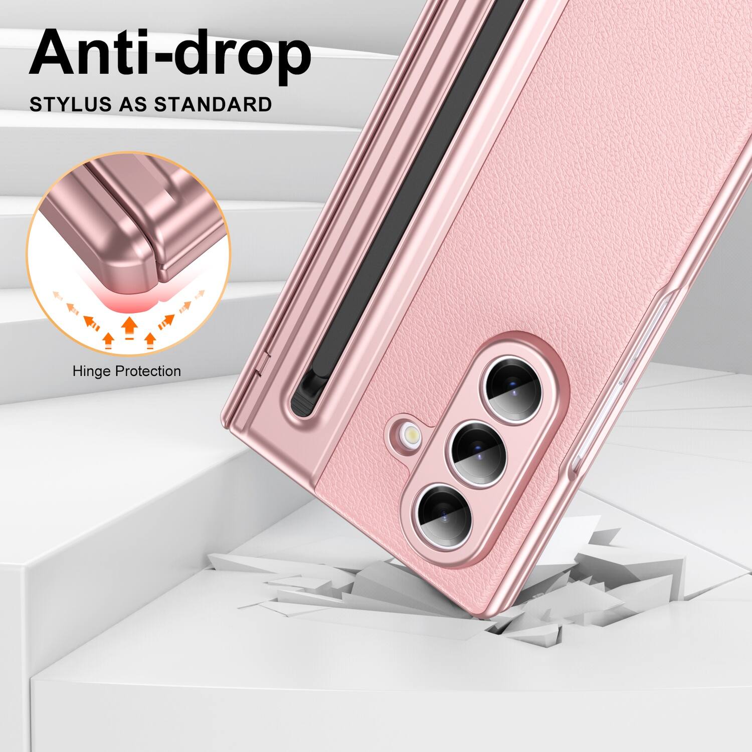 Anti-drop  
STYLUS AS STANDARD  
Hinge Protection