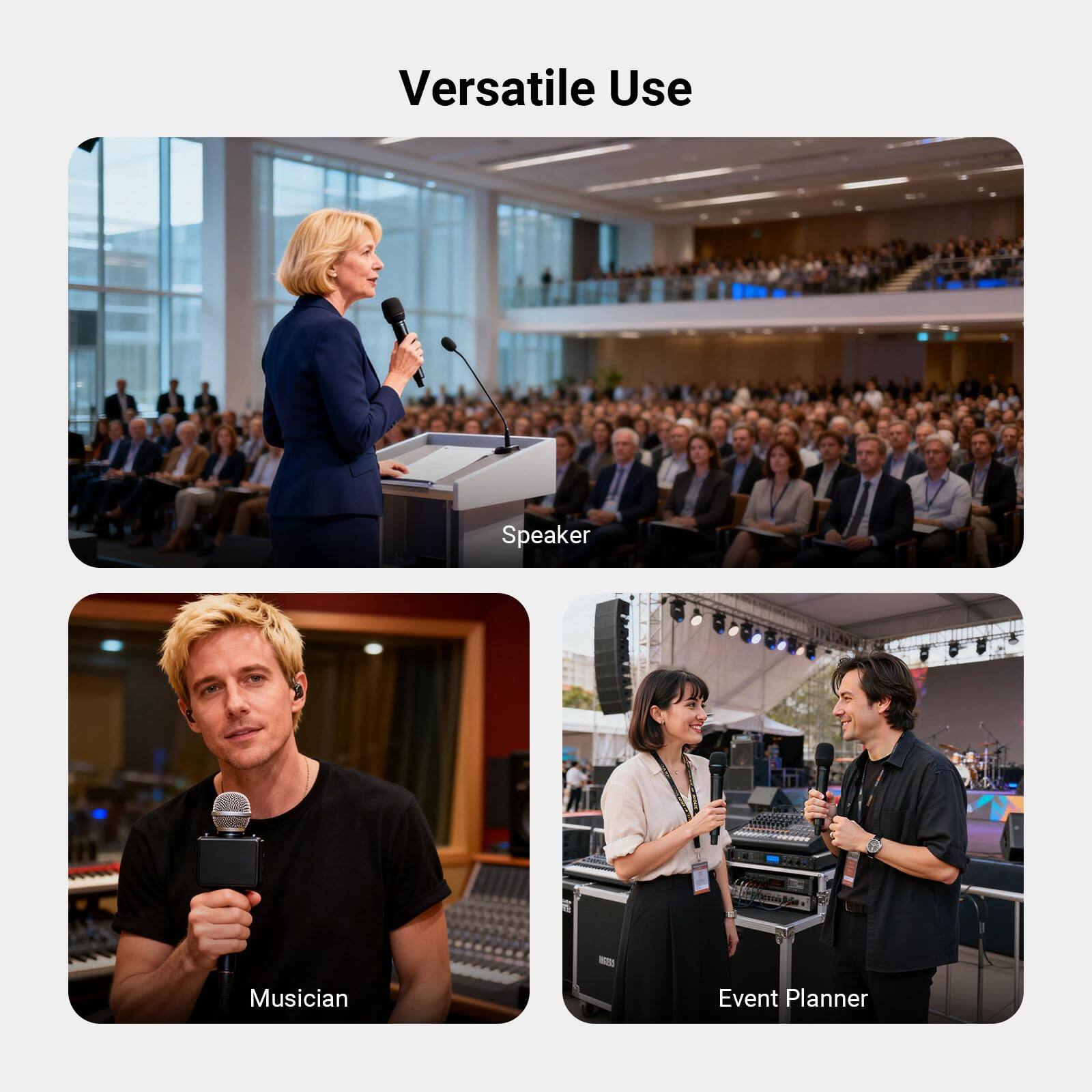 Versatile Use

Speaker

Musician

Event Planner