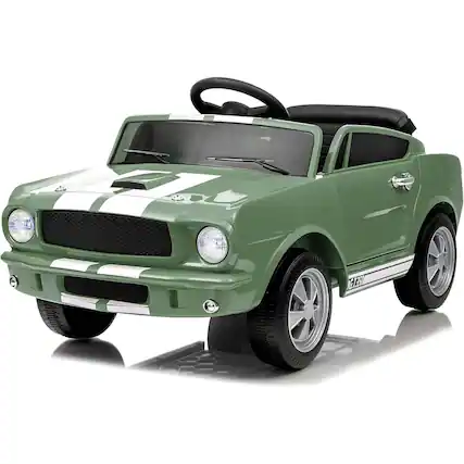 Front. Babevy - 12V Licensed Shelby GT350 Ride On Car for Toddlers, Battery Powered, Remote Control, Safety, LED, Music, Gift Toy - Multiple colors/finishes.