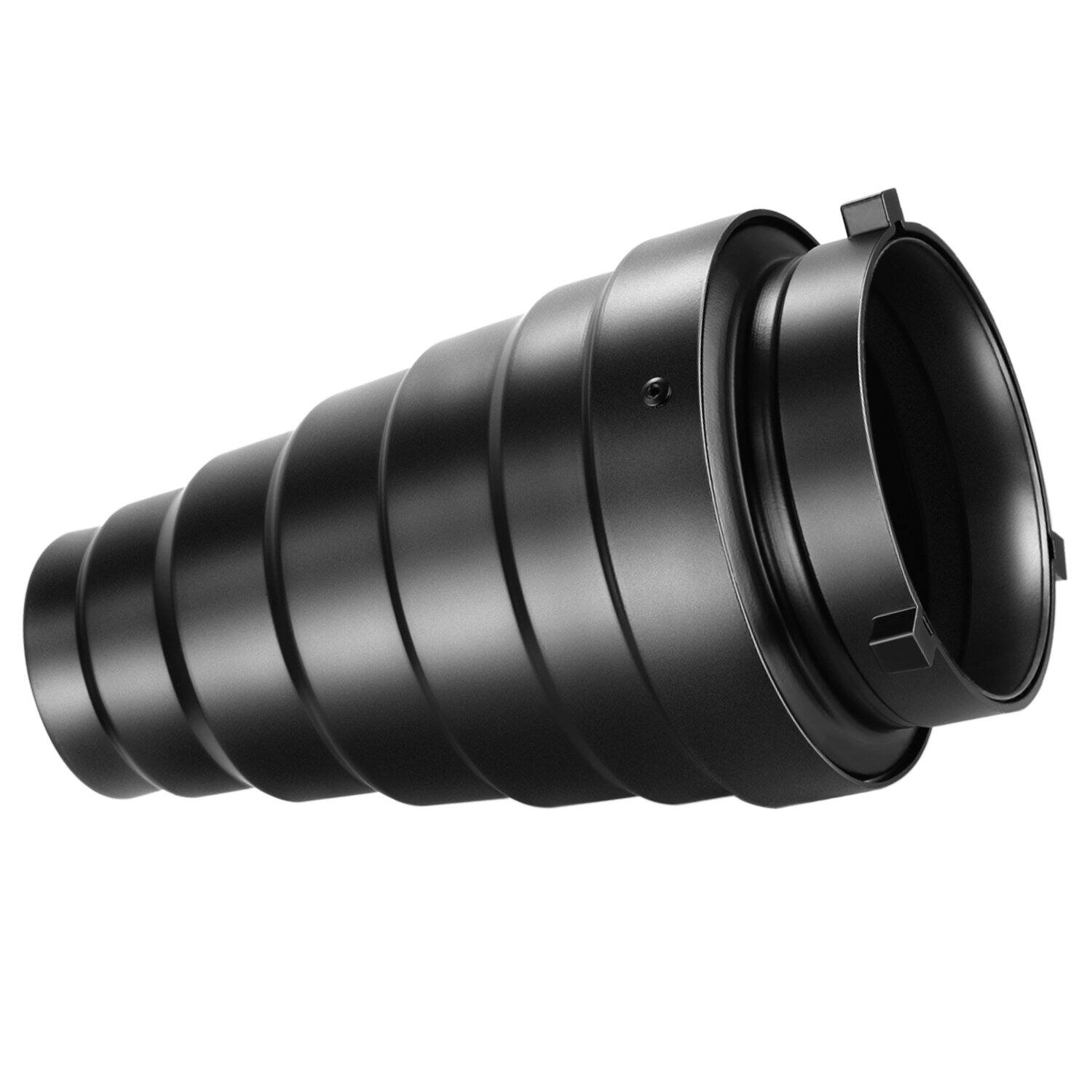 Alt View 4. Neewer - Bowens Snoot with Grid & 5 Filters for Studio Strobe/Monolight, Aluminum.