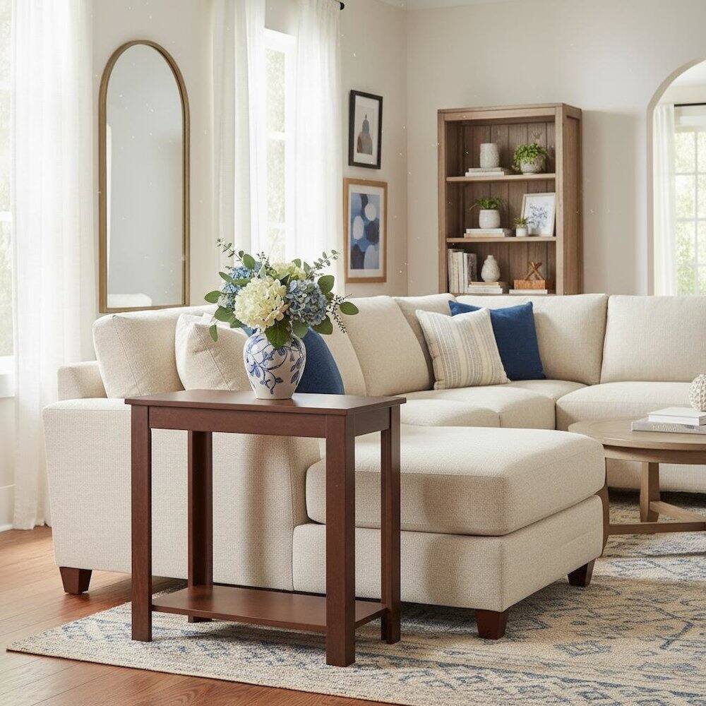 FurniFact Chairside End Table Mahogany - Best Buy