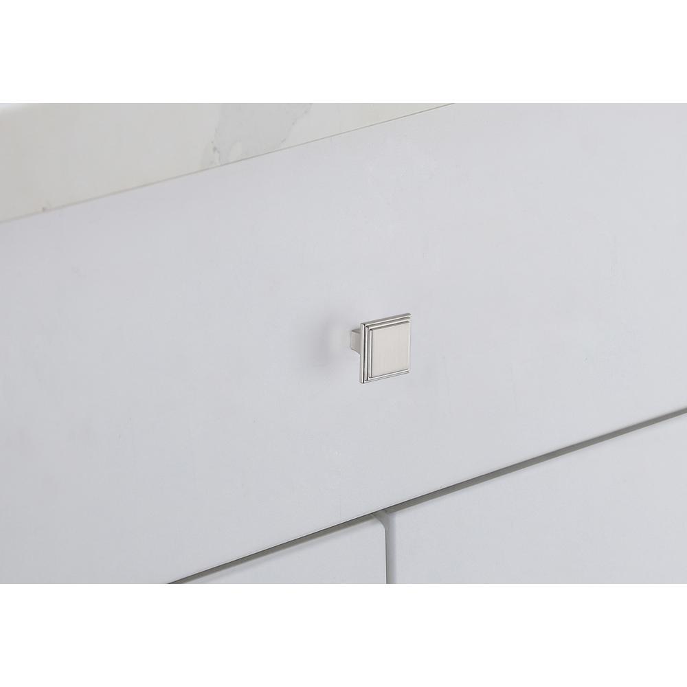 Alt View 1. Elegant Decor - Wilow 1" Brushed Nickel Square Knob Multipack (Set of 10) - Brushed Nickel.