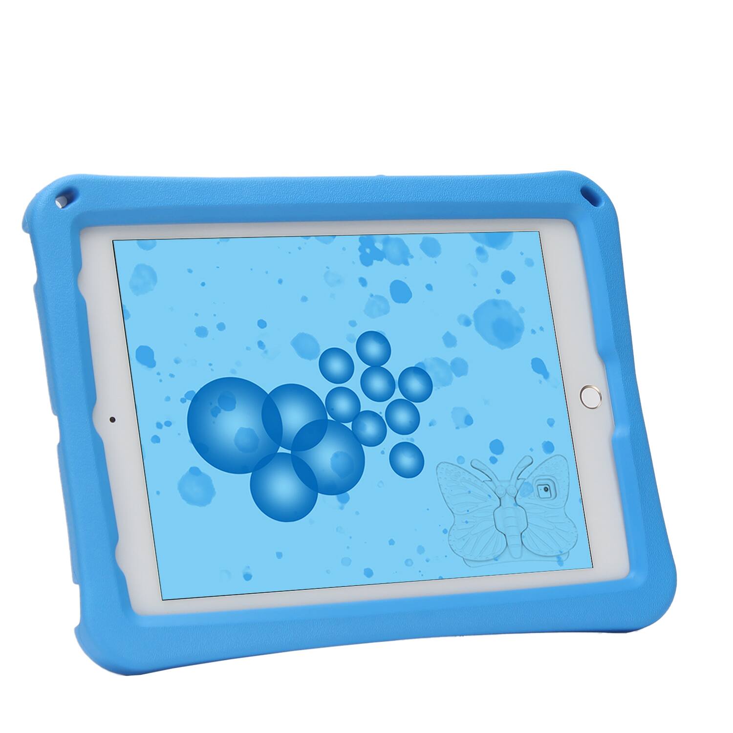 Alt View 1. UUCOVER - Butterfly Case for iPad 9th 8th 7th Gen 10.2-inch (2021/2020/2019),Shockproof EVA Kids Case 360° Rotating Stand Cover - Blue.