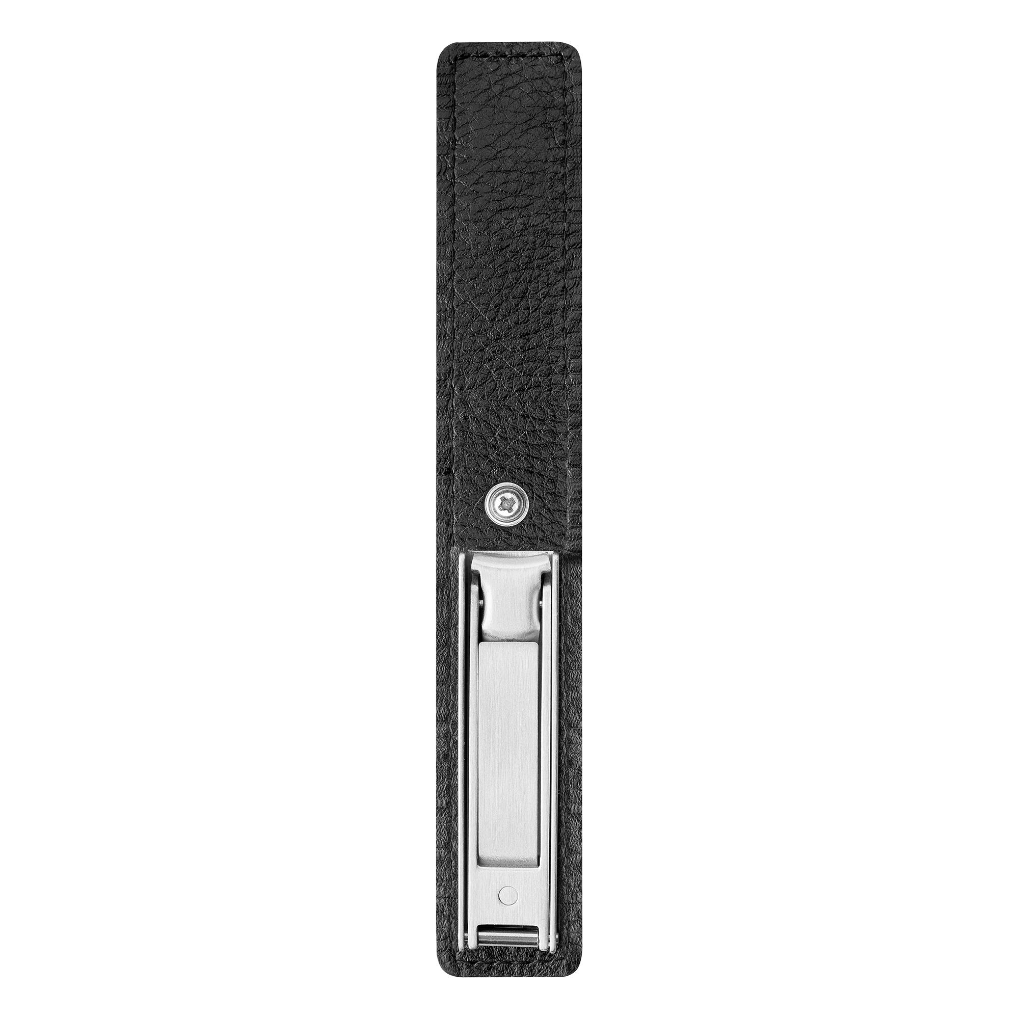 Alt View 2. ZWILLING - ZWILLING Nail Clipper Key Ring leather case, magnetic closure, integrated nail file, slightly curved edge Premium Black - Black.