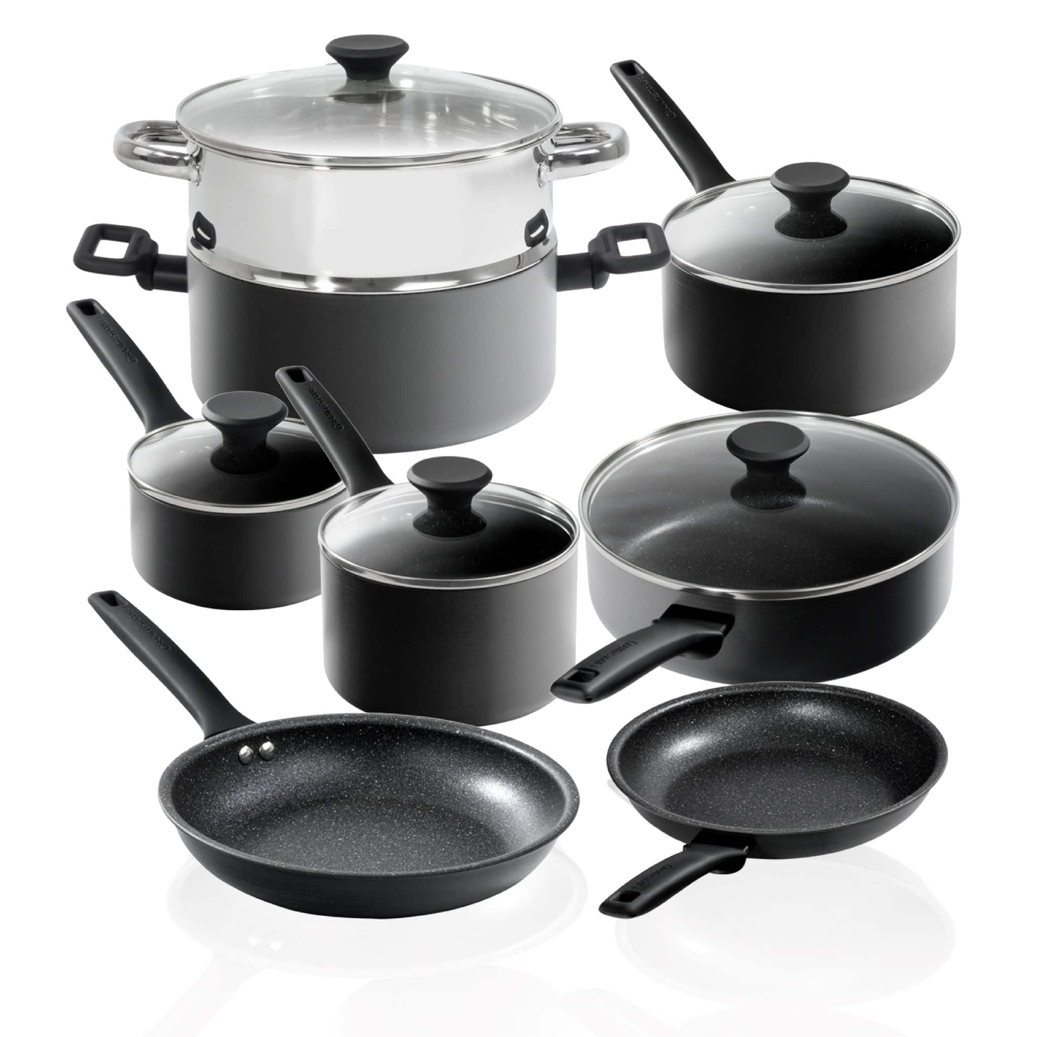 Granitestone - Pro Premier Hard Anodized 13 Piece Nonstick Cookware Set - Black