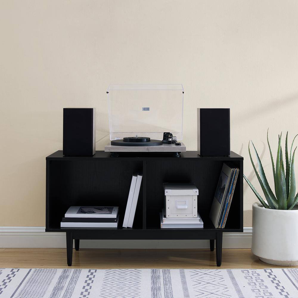 Alt View 8. Crosley Furniture - Liam Medium Record Player Stand With Vinyl Storage - Black.