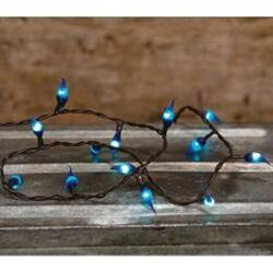 Left. BreeBe - *Midnight Blue Silicone Teeny Lights 20ct - Blue, Brown.