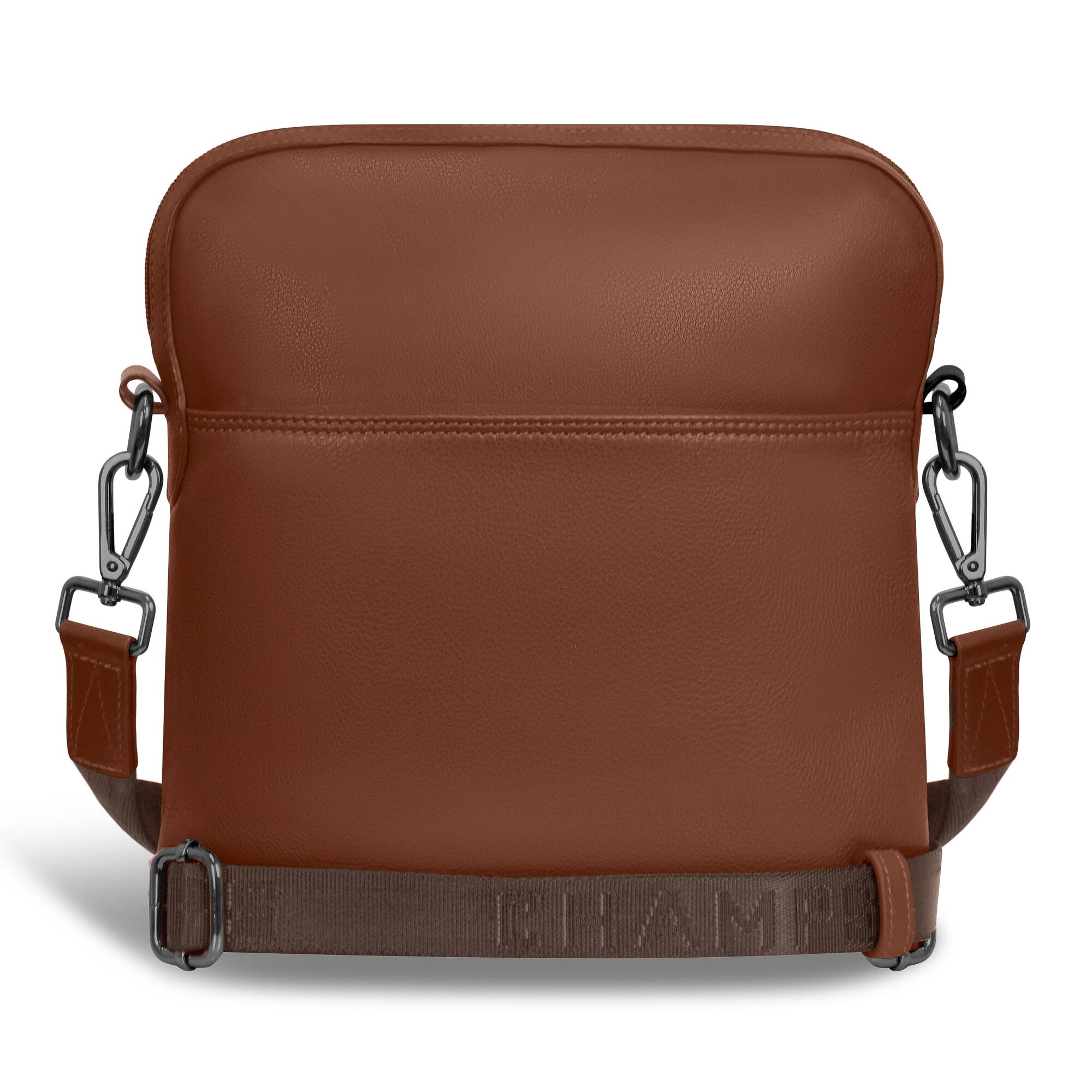 Alt View 1. Champs - Onyx Collection Leather Cross-Body Bag - Brown.