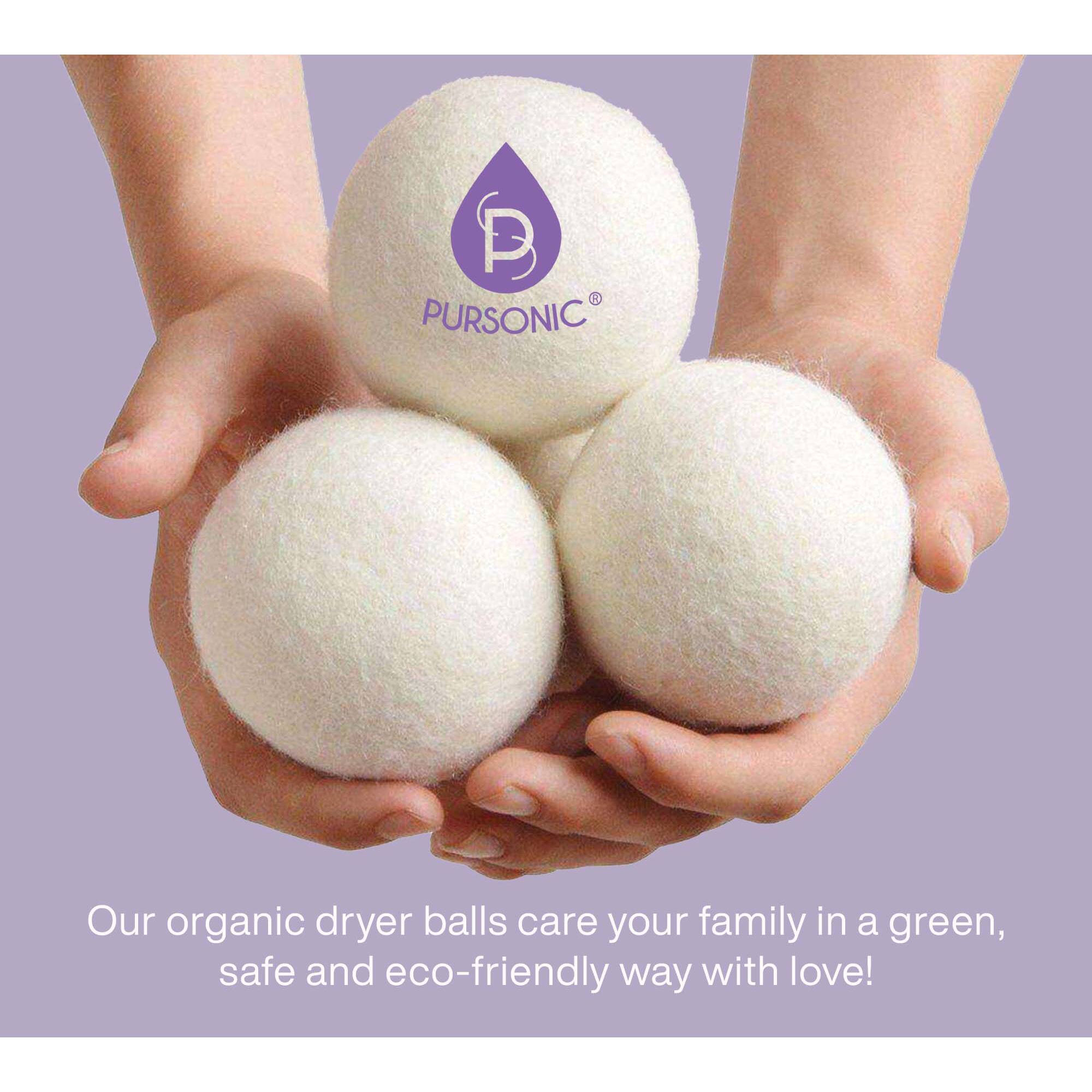 P PURSONIC Our organic dryer balls care your family in a green, safe and eco-friendly way with love!