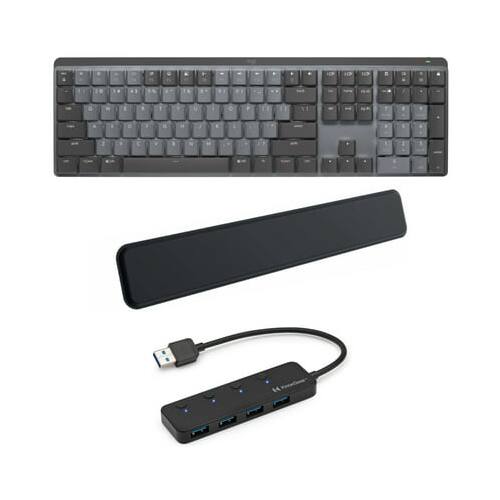 Angle. Logitech - Logitech MX Mechanical Wireless Illuminated Performance Keyboard (Graphite) - Graphite.