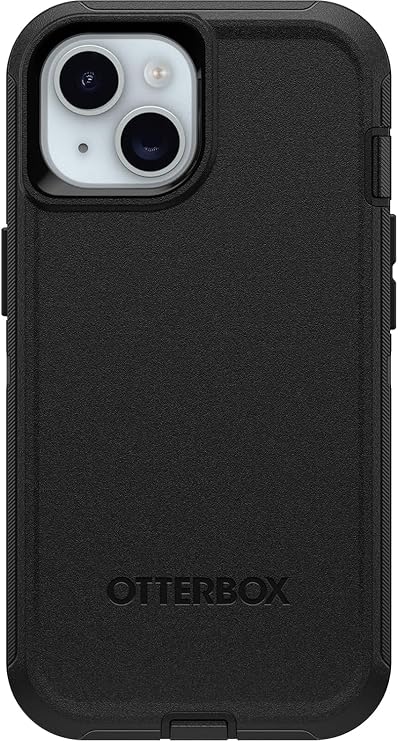 OtterBox - Defender Series Hard Shell For Apple iPhone 15, Apple iPhone 14, And Apple iPhone 13 - Black