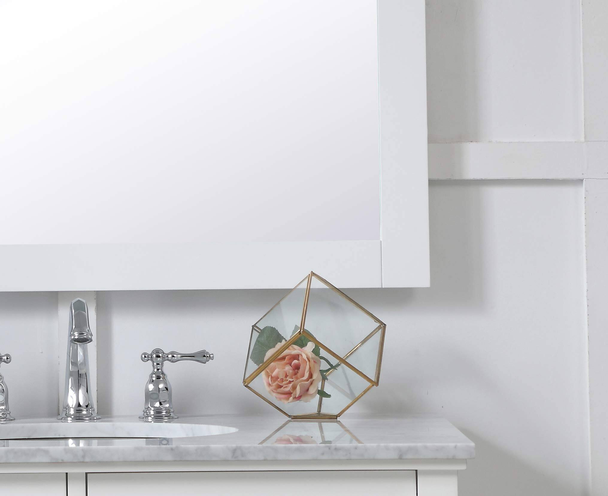 Angle. Elegant Decor - Aqua rectangle vanity mirror 48 inch in White - White.