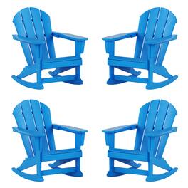 WestinTrends - Malibu Outdoor Patio Porch Rocking Adirondack Chair (Set of 4) - Pacific Blue