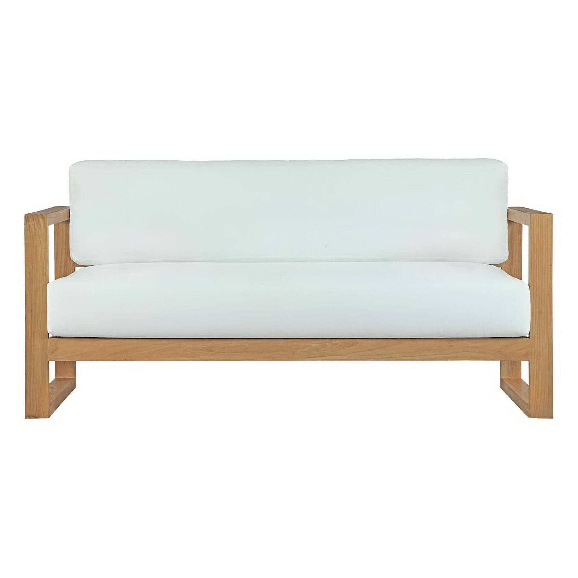 Back. Modway - Upland Outdoor Patio Teak Sofa by Modway - Natural White.