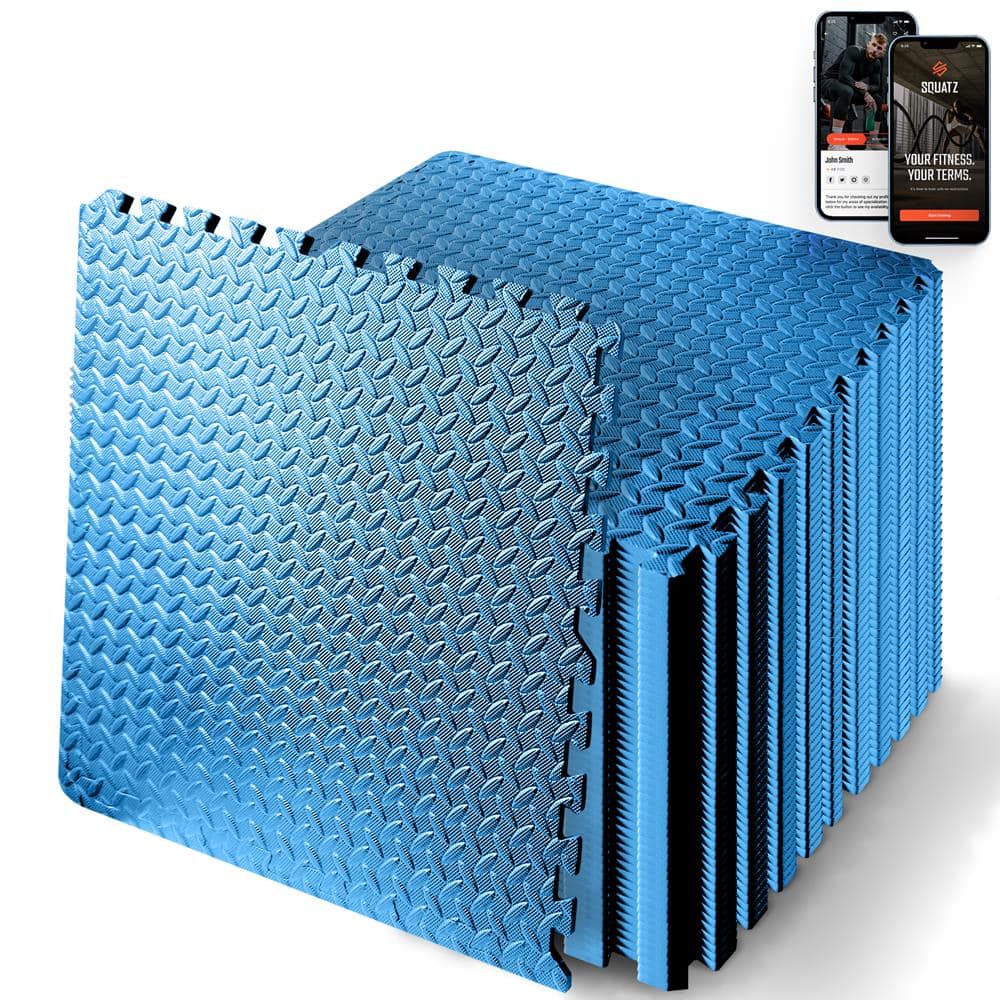 Pyle - SQUATZ Thick Puzzle Exercise Mat Foam Interlocking Tiles Protect Floors from Gym Equipment Exercise, Durable Non-Skid - Blue price history on PriceWatchPro