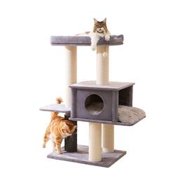 PetPals - Grand Maine Coon 5-Level Cat Tree - Gray